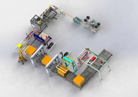 开装封箱缠绕码垛线