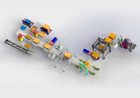 供栈码垛高速缠绕打包线